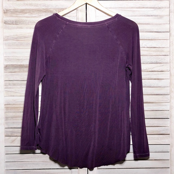 Raglan Long Sleeve Tee - AE Soft & Sexy - Plum - Picture 2 of 3